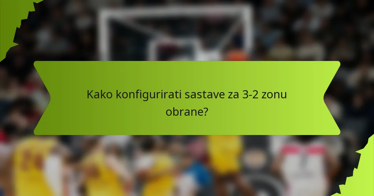 Kako konfigurirati sastave za 3-2 zonu obrane?